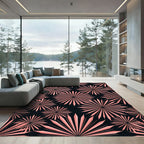 Blush Pink Starburst Geometric Art Rug
