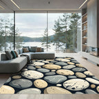 Smooth Pebble Stone Texture Repeating Rug