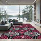 Pink Cupid Fan Art Deco Rug