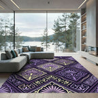 Ornate Violet Laurel Medallion Rug