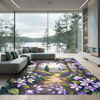 Lavender Trellis Garden Pergola Scene Rug