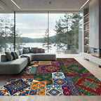 Vibrant Colorful Medallion Patchwork Rug