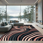 Modern Tiger Portrait with Flowing Lines Rug