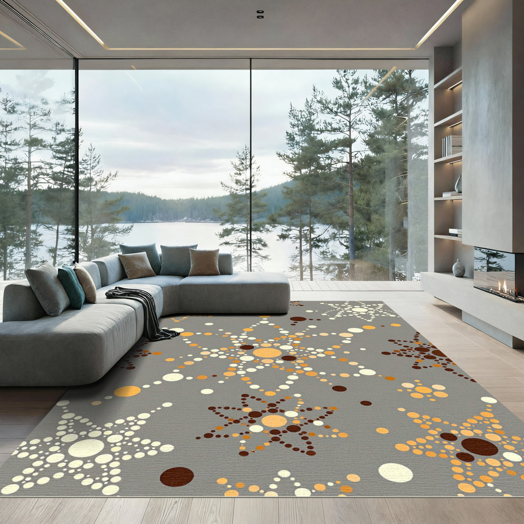 Caramel Tan Dot Starburst Rug