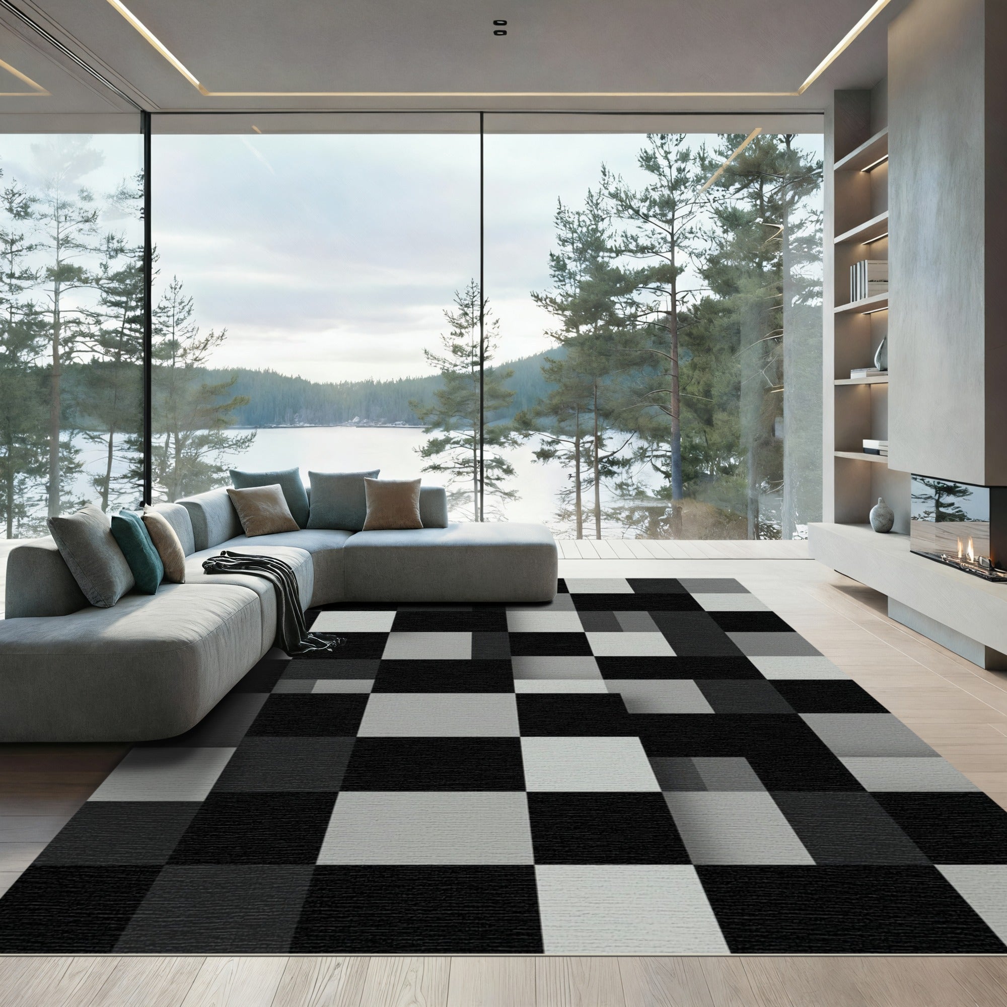 Monochromatic Geometric Squares Rug