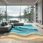 Ocean Wave Sandy Shore Rug