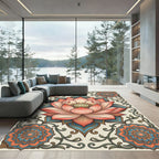 Pink Lotus Mandala Floral Art Rug