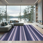 Varied Indigo Fine Stripe Rug