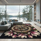 Vintage Magnolia Compass Floral Medallion Rug