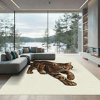 Realistic Brown Tabby Cat Portrait Rug