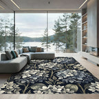 Vintage Hydrangea Floral Garden Rug