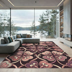 Rosy Pink Clover Medallion Tapestry Rug