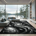 Cosmic Swirl Galaxy Nebula Night Rug