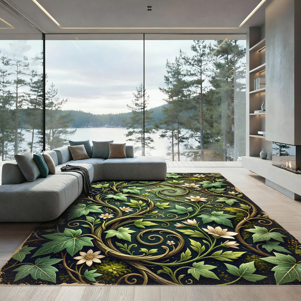 Enchanted Forest Ivy Botanical Vine Rug