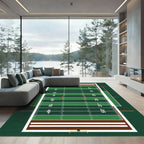 Contemporary Green Football Field Area Rug