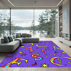 Vibrant Alphabet Music Notes Stars Rug