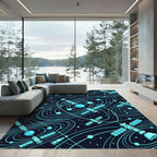 Aqua Satellite Nebula Orbit Rug