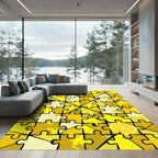 Vibrant Sunny Lemon Slice Jigsaw Mosaic Rug