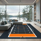 Modern Grid Orange Sports Field Rug