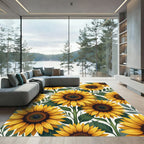 Vibrant Golden Sunflower Meadow Rug