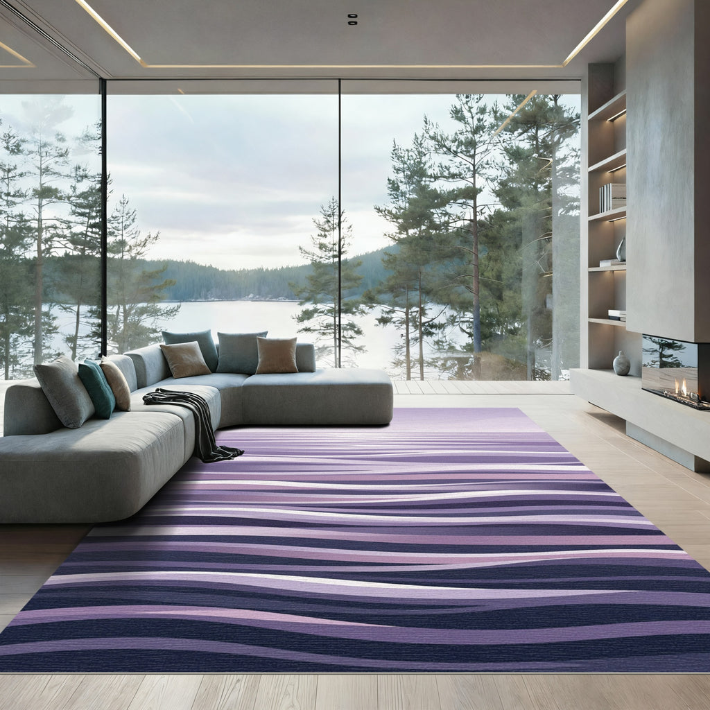 Ethereal Lavender Serene Rippling Tide Rug