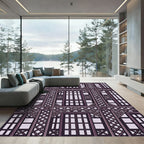 Dark Plum Lattice Window Repeat Rug