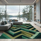 Green Geometric Impossible Staircase Rug