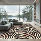 Bold Black and Tan Zebra Herd Rug