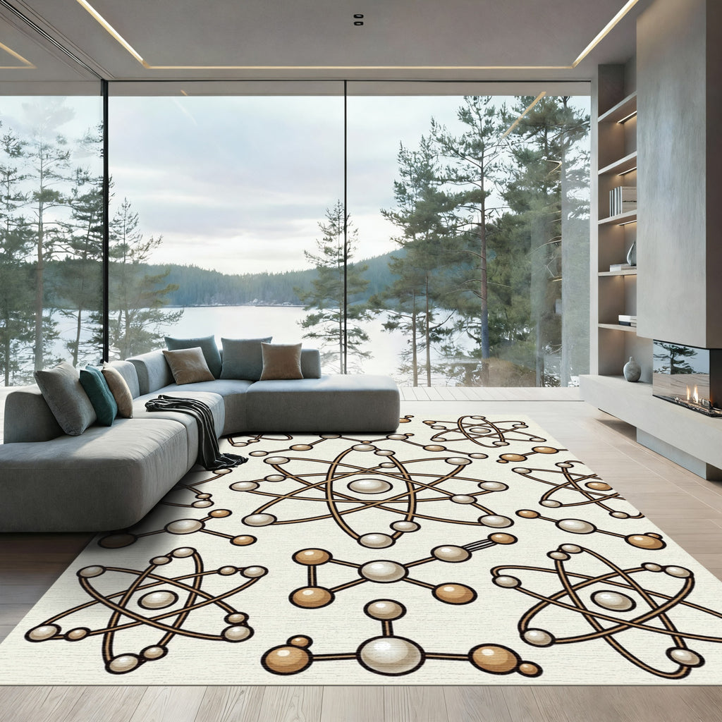 Golden Atomic Structure Cluster Rug
