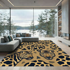 Safari Zebra Leopard Spot Neutral Rug