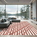 Modern Blush Copper Linear Crosshatch Rug