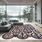 Nautical Anchor Heart Rope Circles Rug
