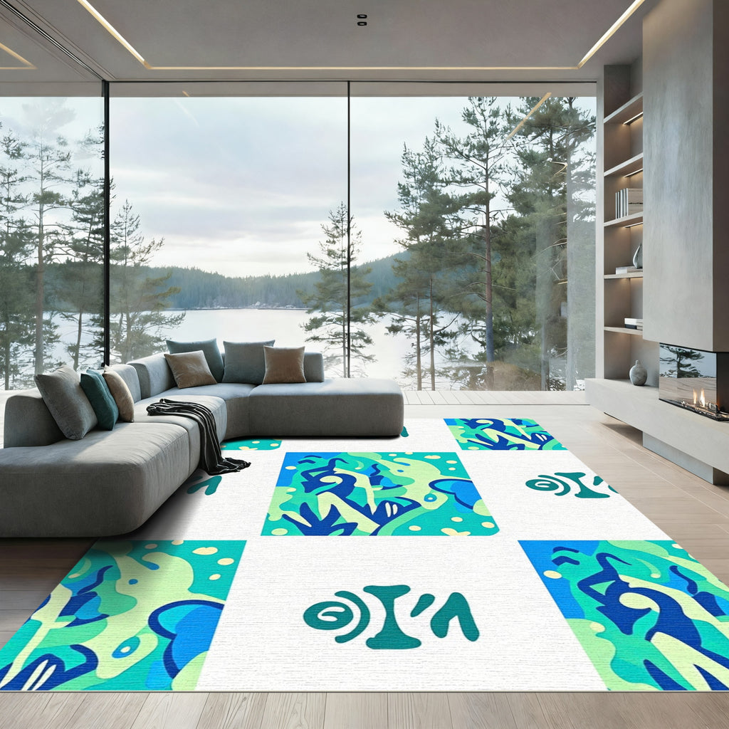Oceanic Marine Abstract Shapes Rug