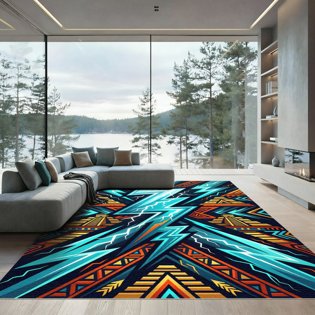 Jagged Lightning Tribal Pyramid Rug