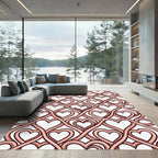 Delicate Rose Interlocking Heart Ogee Rug
