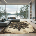 Vintage Ornate Bronze Star Filigree Rug