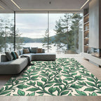 Botanical Emerald Leaf Vine Trail Rug