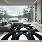 Dark Gray Interlaced Arch Rug