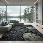Cracked Stone Textured Mosaic Rug