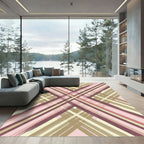 Muted Blush Intersecting Stripe Rug