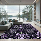 Violet Atom Starburst Network Rug