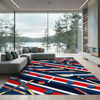 Dynamic Hockey Stick Geometric Graphic Rug