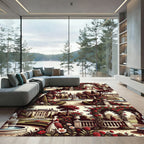 Romantic Rose Garden Archway Scene Rug