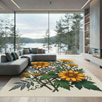 Golden Daisy Trellis Botanical Rug