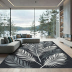Monochrome Feather Cascade Rug