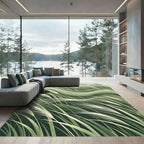 Woven Emerald Grassland Swirl Rug
