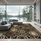 Neutral Woven Lattice Oval Grid Rug