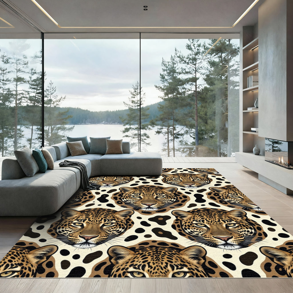 Leopard Face Spots Repeating Rug