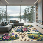 Pastoral Farm Life Floral Meadow Rug