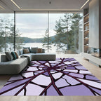 Crimson Branch Radiating Stained Glass Rug
